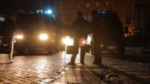 The Carabinieri on guard into the night.